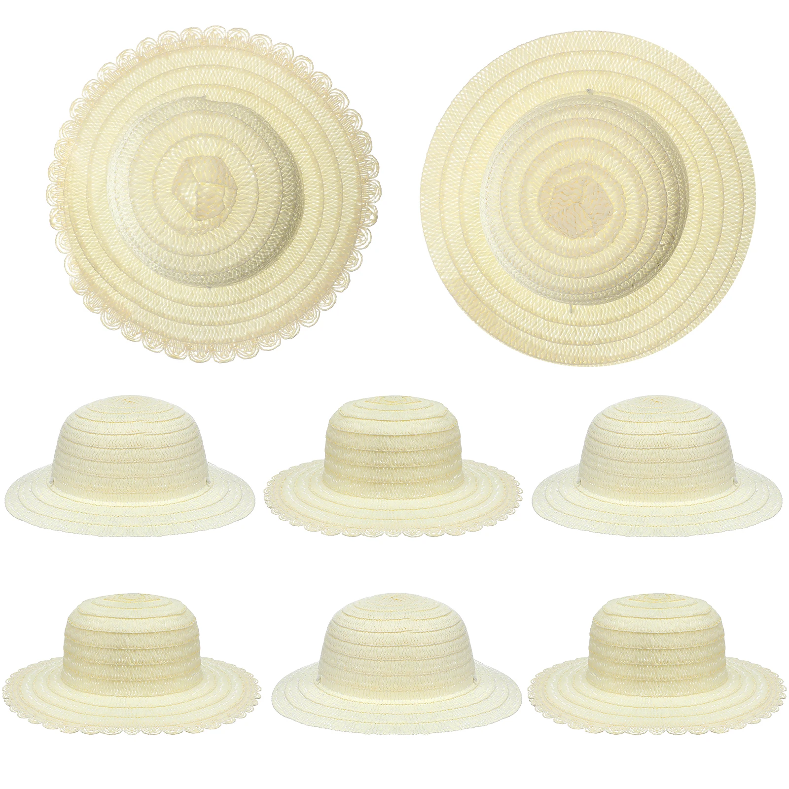 

8Pcs Kids Straw Hats DIY Plain Blank Sun Hats for Craft Painting Projects and Parties Painting Hat Straw Hat Craft Kits for Kids