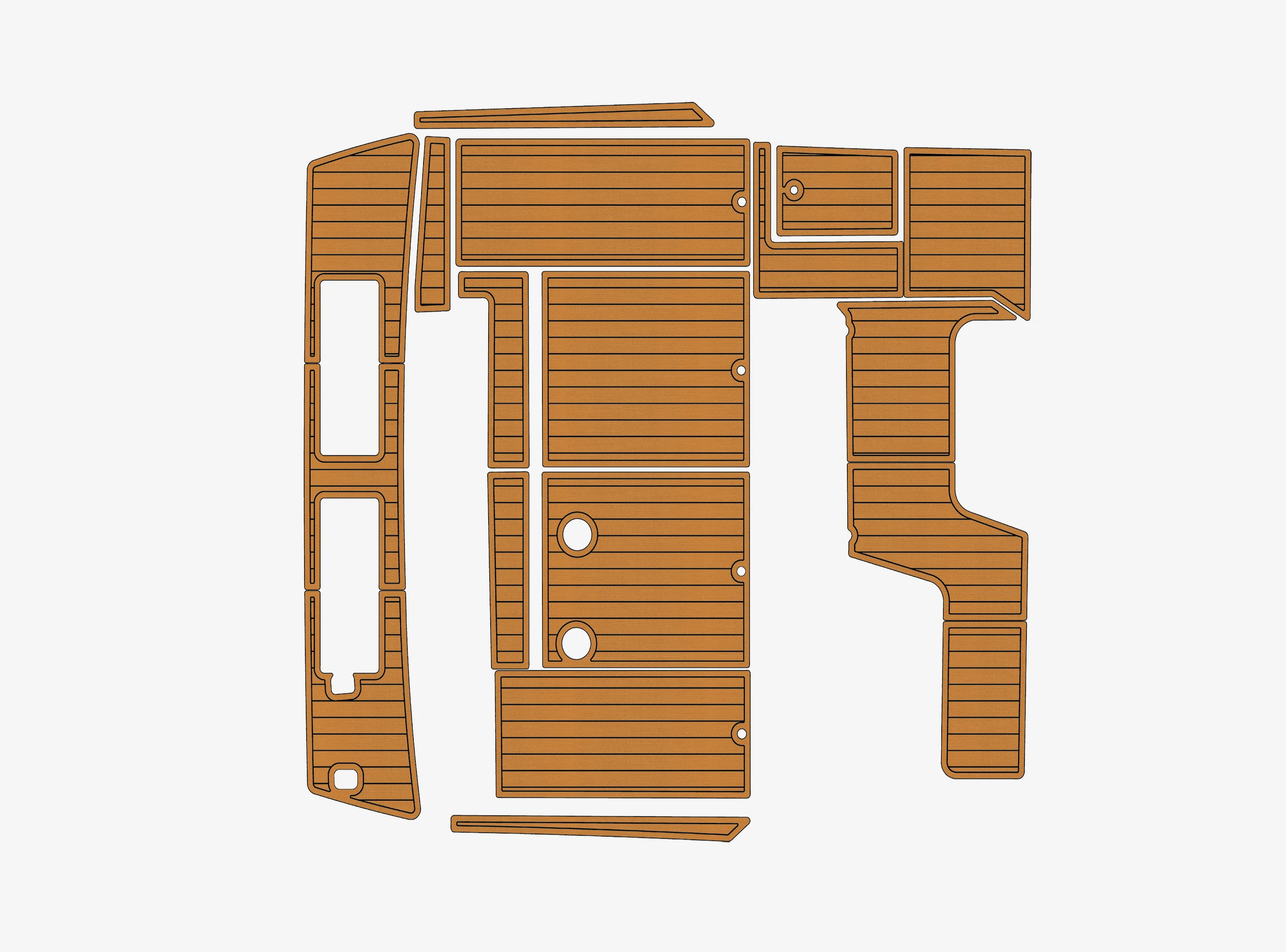 Anti-Skid EVA Faux Teak Self-Adhesive 6mm Boat Decking Pad for 1985-1997 Sea Ray 340 Sundancer A Cockpit Durable Marine Flooring