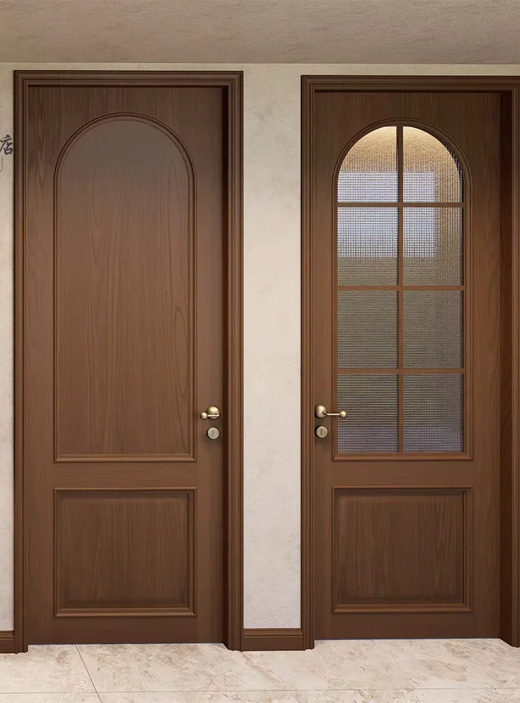 

Custom Classical Single/Double Wooden Interior Door Plywood Paint-Free Finished Surface for Bedroom Villa Apartment Homes Doors