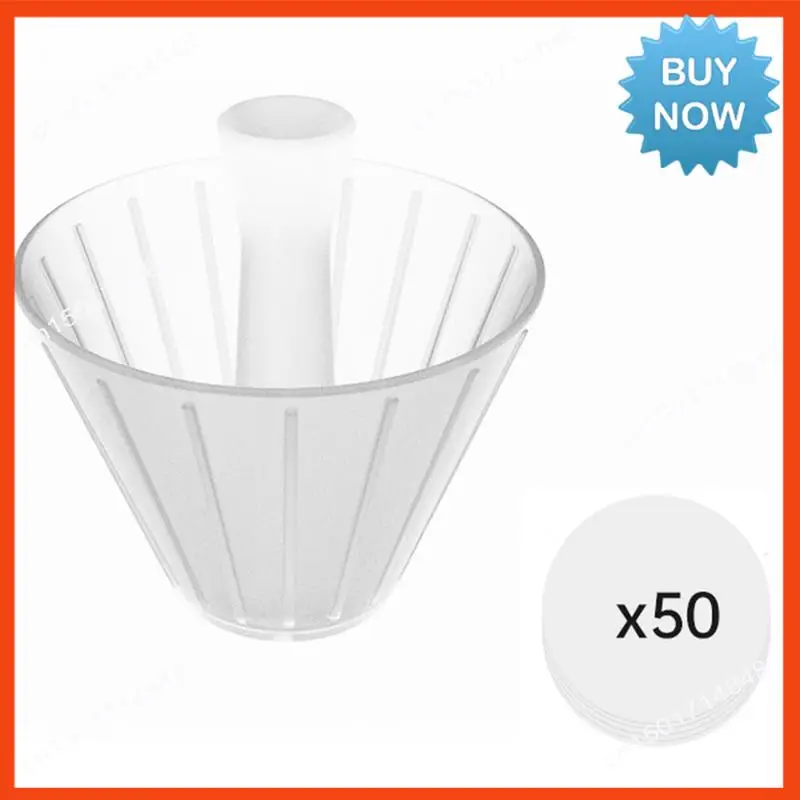 BISM 折り紙コーンデザインコーヒーフィルターカップ再利用可能な手淹れコーヒードリッパーストレーナー 155 ミリメートル濾紙透明