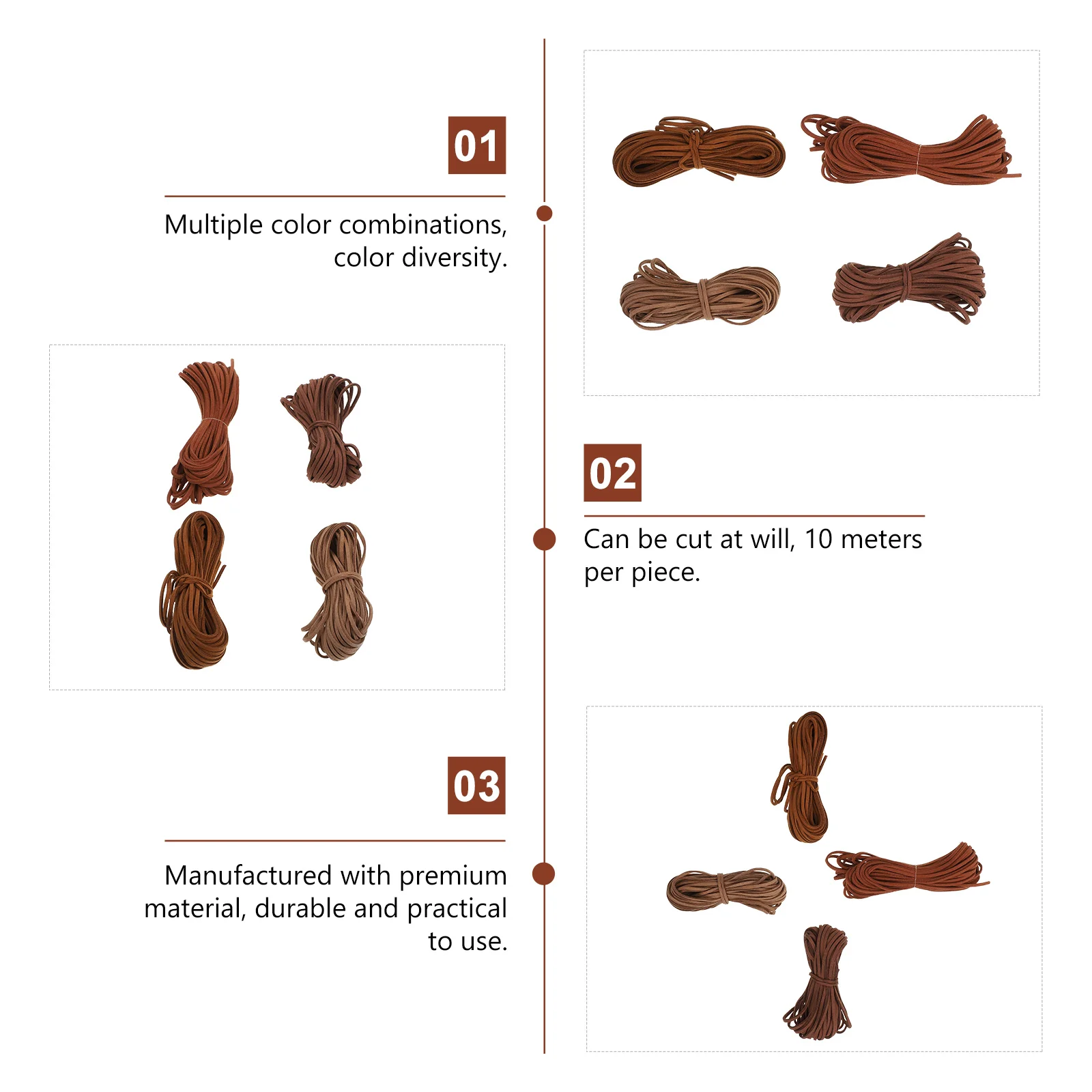 

4pcs Suede Cord Rope For Diy Bracelet Necklace Dreamcatcher Jewelry Making Braided String Beading Craft Rope Kits