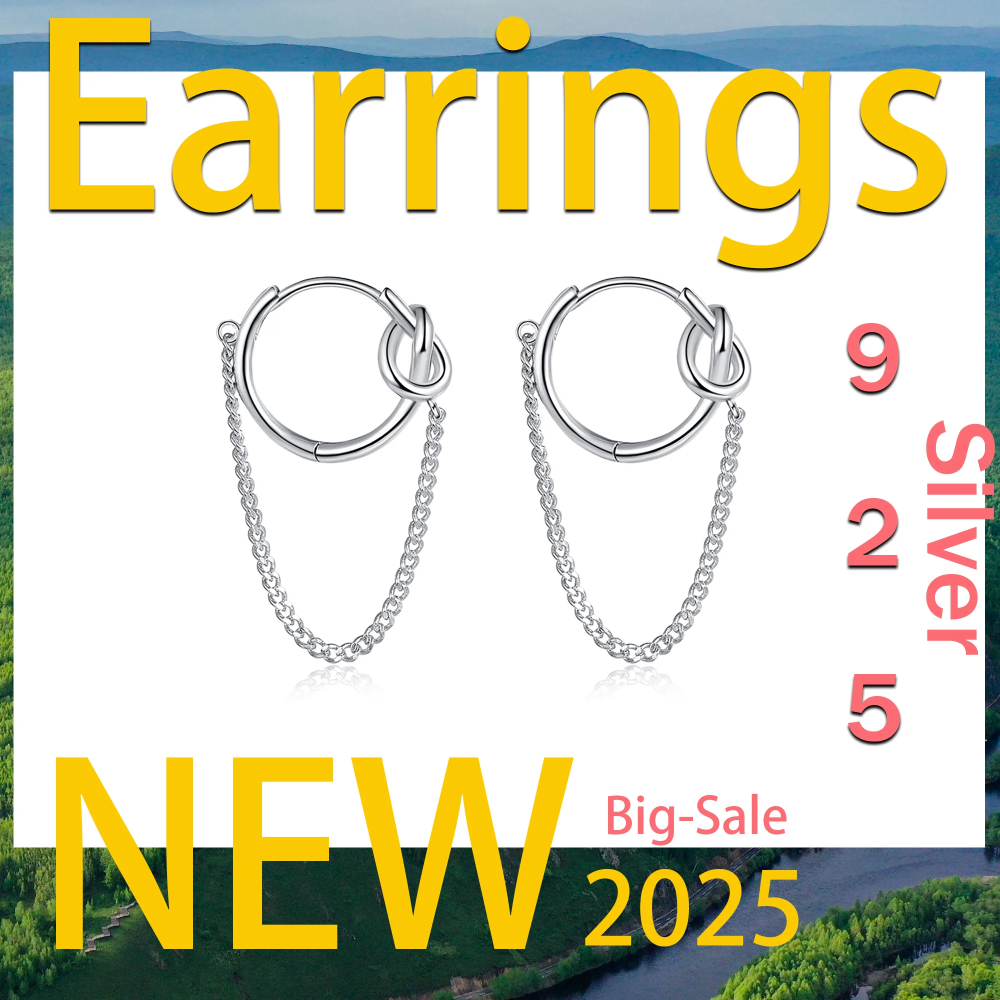 

Tassel Hoop Earrings Chain 925 Sterling Silver Rope Knot Tie A Knot Design Earrings for Women 925 Stylish Jewelry Gift 2025 New