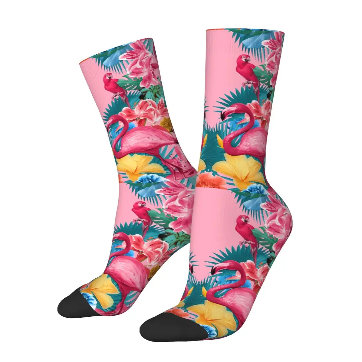 Flamingo And Tropical Garden Sock Printed Man Polyester