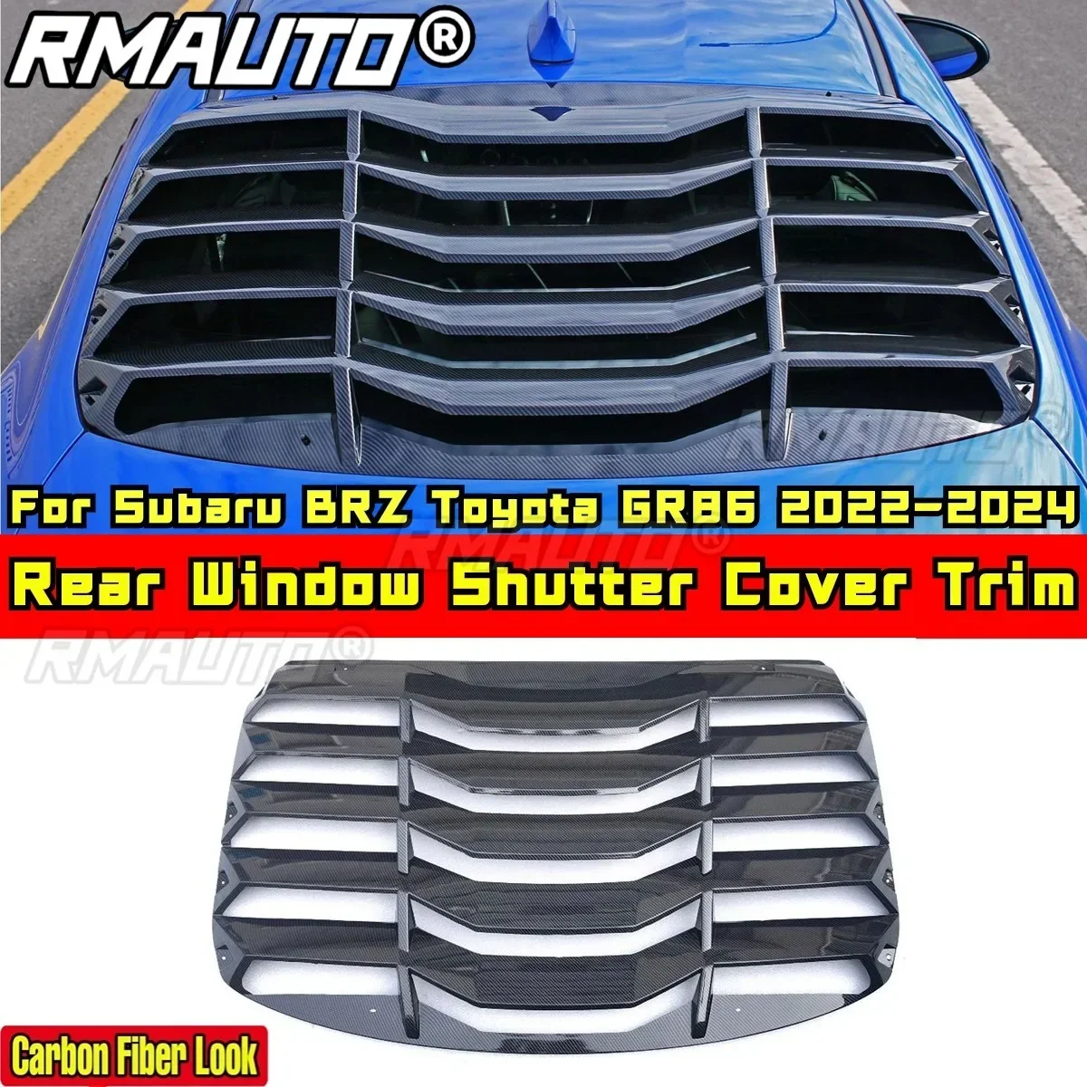 BRZ GR86  Rear Window Louver Shutter Cover Matte Black DC Style For Subaru BRZ Toyota GR86 2022-2024 Car Accessories