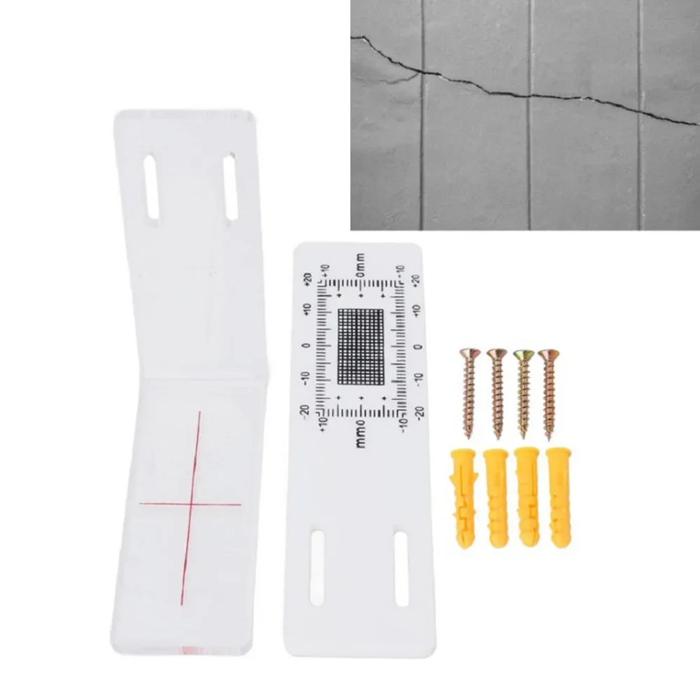Crack Monitor L Shape Acrylic Measuring Ruler Crack Measuring Instrument for Detection Tracking Building Internal External Wall
