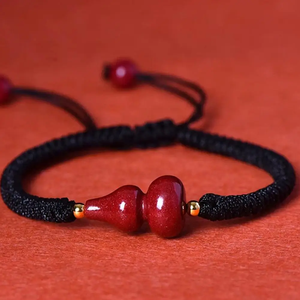Ethnic Bracelet Unisex Adjustable Hand Rope Bracelet Chinese Zodiac Blessing Gourd Charm Ethnic Style Braided Tassel Jewelry