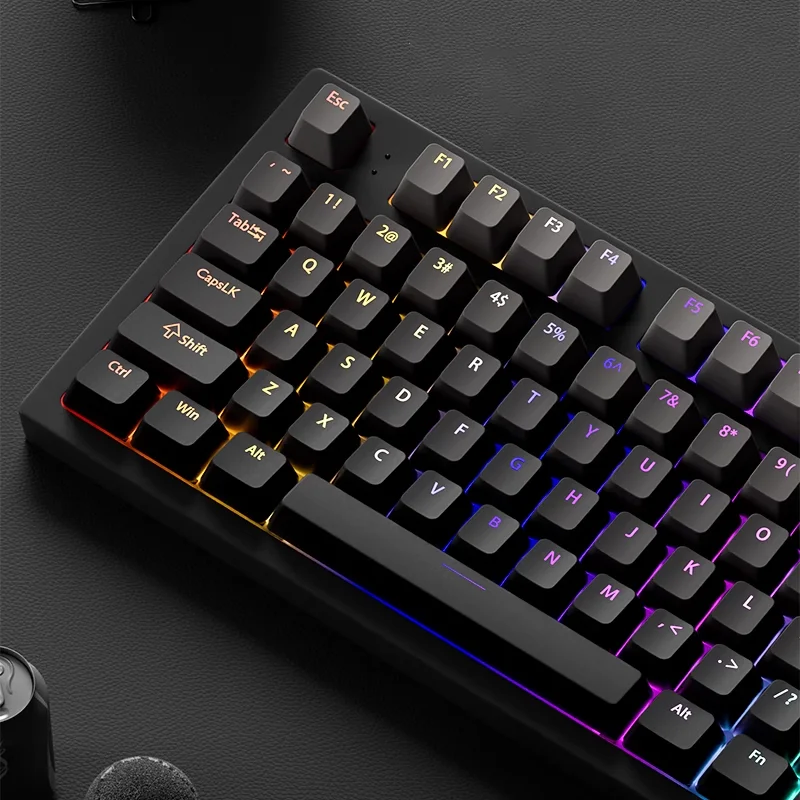 أغطية مفاتيح متدرجة طباعة علوية تألق من خلال غطاء مفاتيح RGB بإضاءة خلفية للوحة المفاتيح الميكانيكية Cherry Mx Switch OEM Profile PBT أغطية المفاتيح