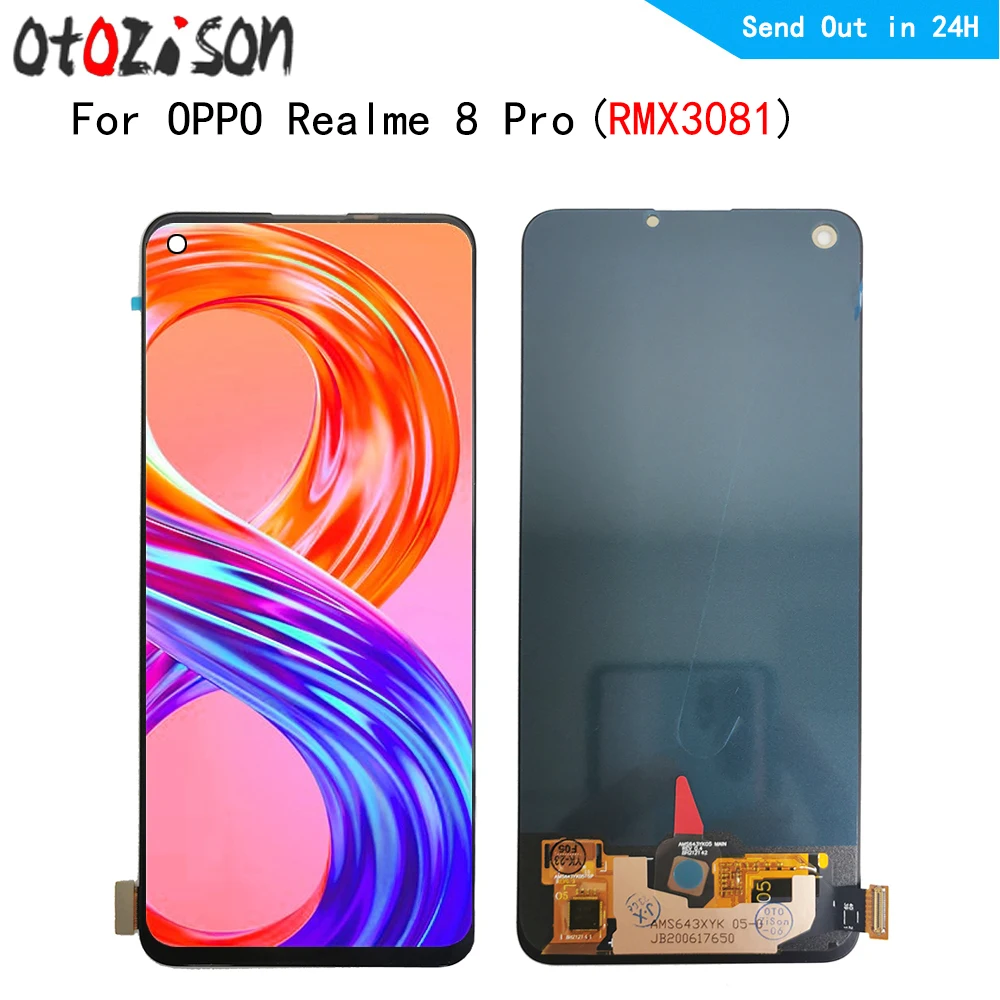 

AMOLED-экран 6,4 дюйма для Oppo Realme 8 Pro RMX3081, ЖК-дисплей, экран, сенсорная панель, дигитайзер с рамкой в сборе для Realme8 Pro