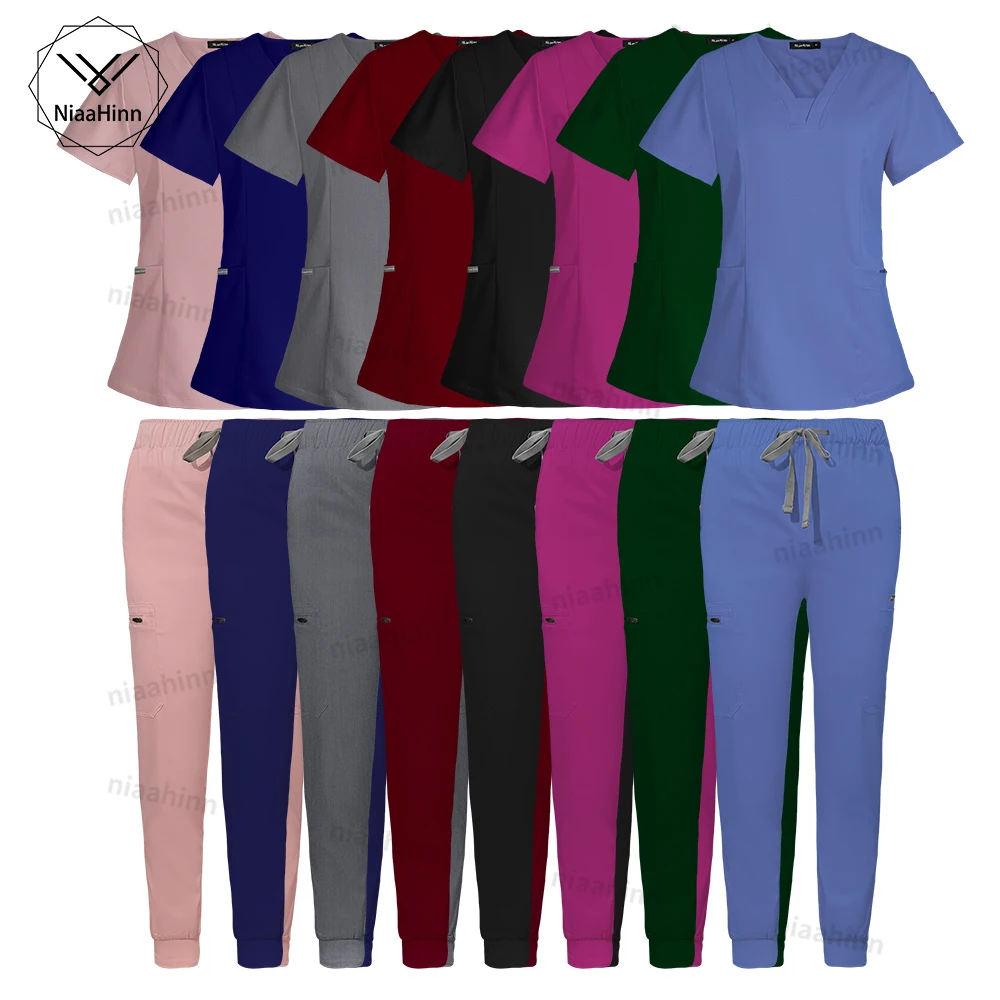 Niaahinn Scrub Hospital Uniform Medical Top Pants uniforme da infermiera uniformi di alta moda Scrub infermieristici Set vendita calda camici chirurgici
