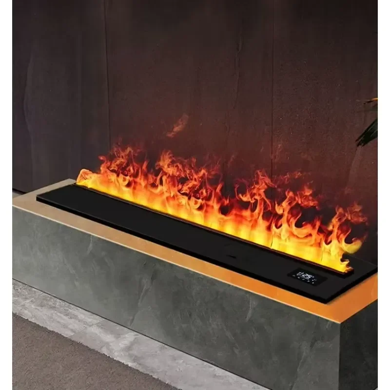 0.7m 3D Atomizing Fireplace Humidifier Embedded Simulation Flame Villa Living Room Decor Intelligent Voice Control Mist