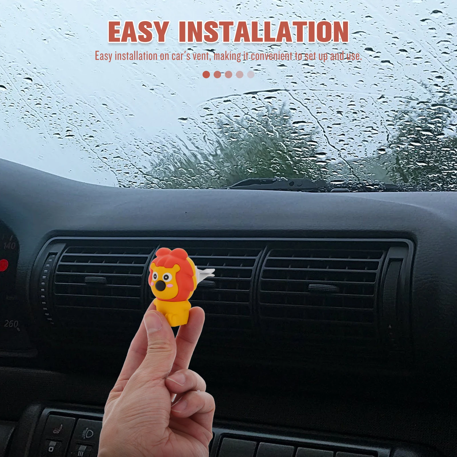 

2 pcs Aromatherapy Car Vent Clip Cute Lion Design PVC Material Interior Accessories Air Freshener Diffuser Plastic