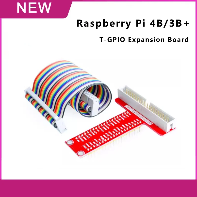 

Raspberry Pi T-type GPIO Expansion Board Raspberry Pi 4B/3B+ Accessory Expansion Board +Rainbow Cable
