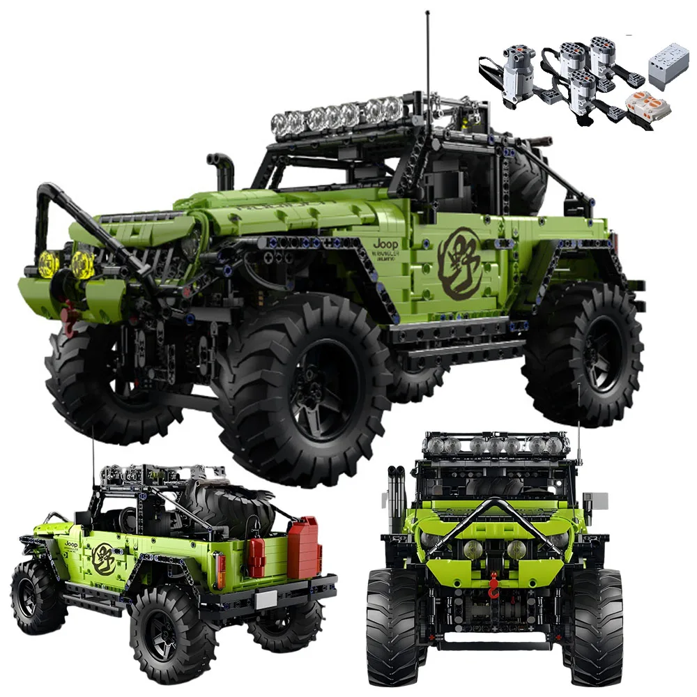 

Городской технический 1:8 RC горный внедорожник, строительные блоки MOC, известная модель электромобиля, сборные кирпичи, сделай сам, подарки для детей