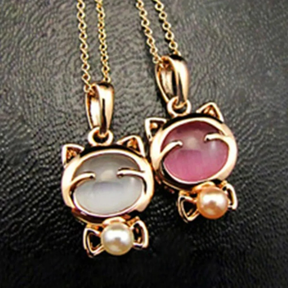 SUMENG 2024 New Fashion Jewelry Lucky Cat Bohemian Statement Eye Stone Pendant Necklace for Women Elegant Chokers Gifts