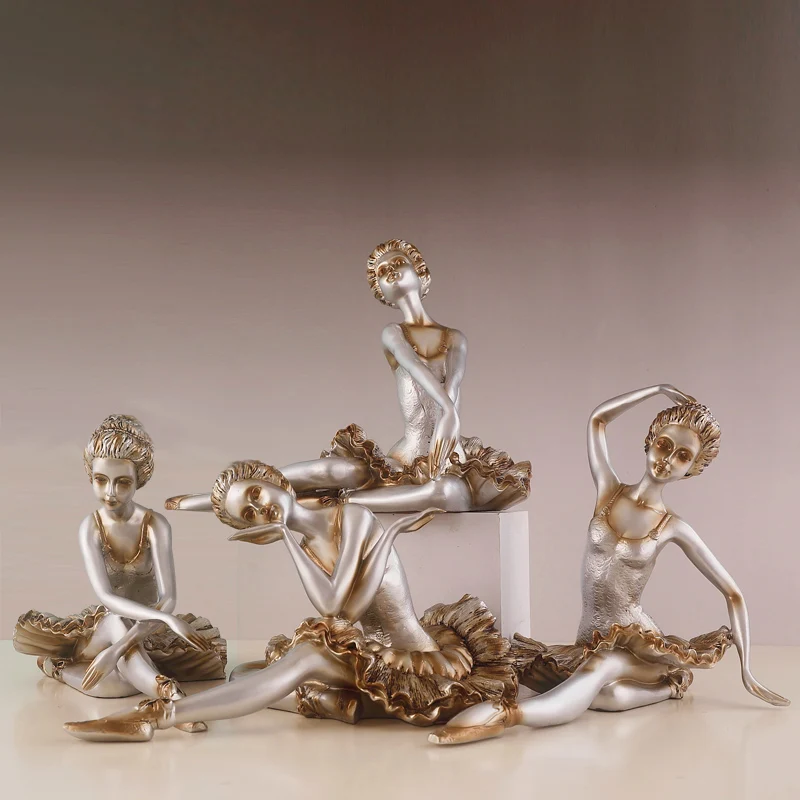 European Ballet Dancer Girl Resin Accessories Clothing Store Figurines Crafts Hotel Home Livingroom Table Furnishing Decoration