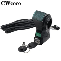 Electric Bicycle Thumb Throttle Voltmeter Digital Voltage Display Switch Power With Key Lock for KUGOO M4 PRO Scooter Accessorie