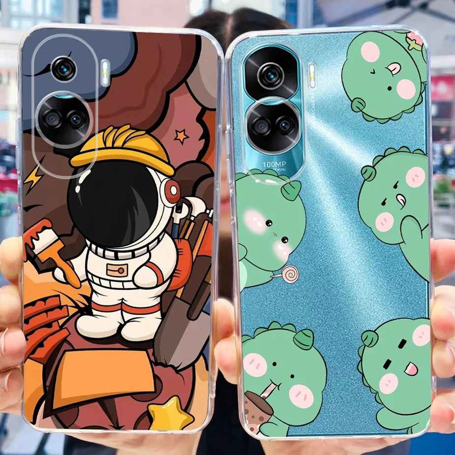 For Honor 90 Lite Case CRT-NX1 Luxury Painted Back Cover Clear Silicone Soft TPU Phone Case For Honor 90 Pro Honor90 Lite Fundas