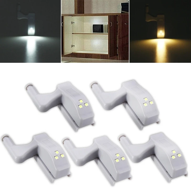 Imagem -02 - Led Inner Dobradiça Lâmpada sob Luzes do Armário Universal Wardrobe Armário Sensor Luzes para Quarto Cozinha Armário Lâmpada da Noite 10pc