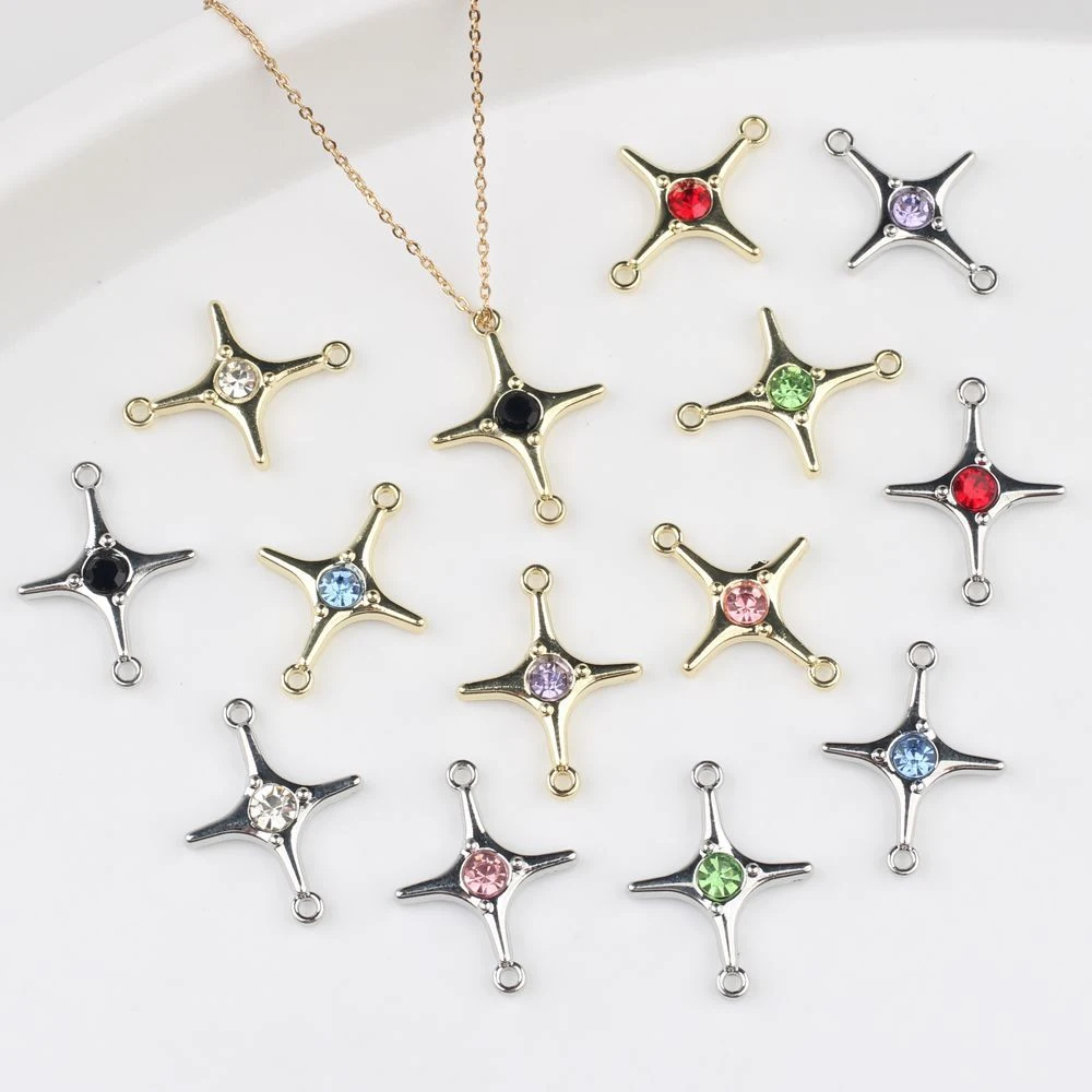 

10pcs Simple Cute Star Pendant Double Hole Connector DIY Handmade Jewelry Making Accessories Earrings Necklace Bracelet Fashion