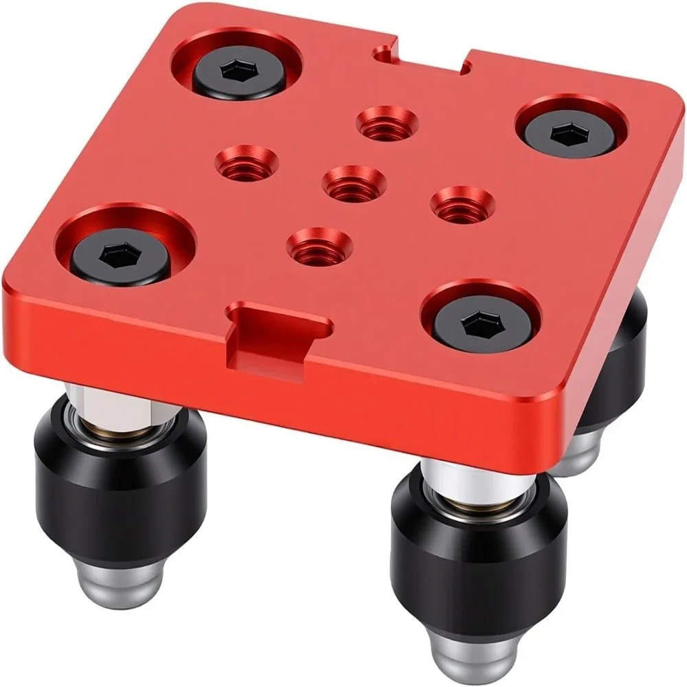 2pcs set Lightweight Design Aluminum Extrusion Pulley POM Wheels Durable Small V-Wheel With Plate Red V Groove Gantry Plate