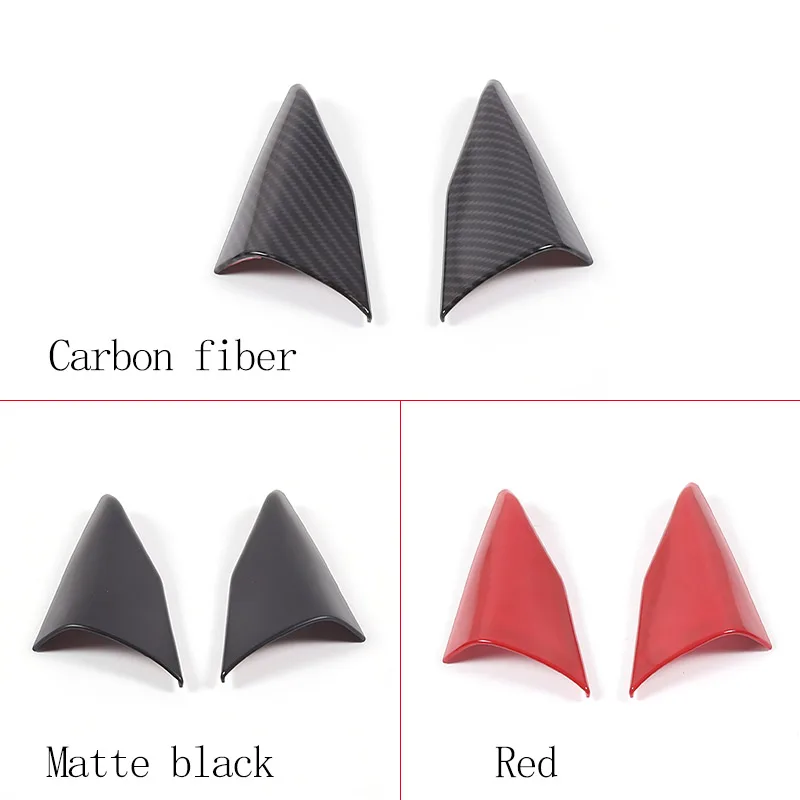ABS Carbon Fiber/Red For Chevrolet Corvette C8 Z06 Z51 2020-2023 Car Door A-pillar Trim Cover Speaker Cover Sticker Accessories