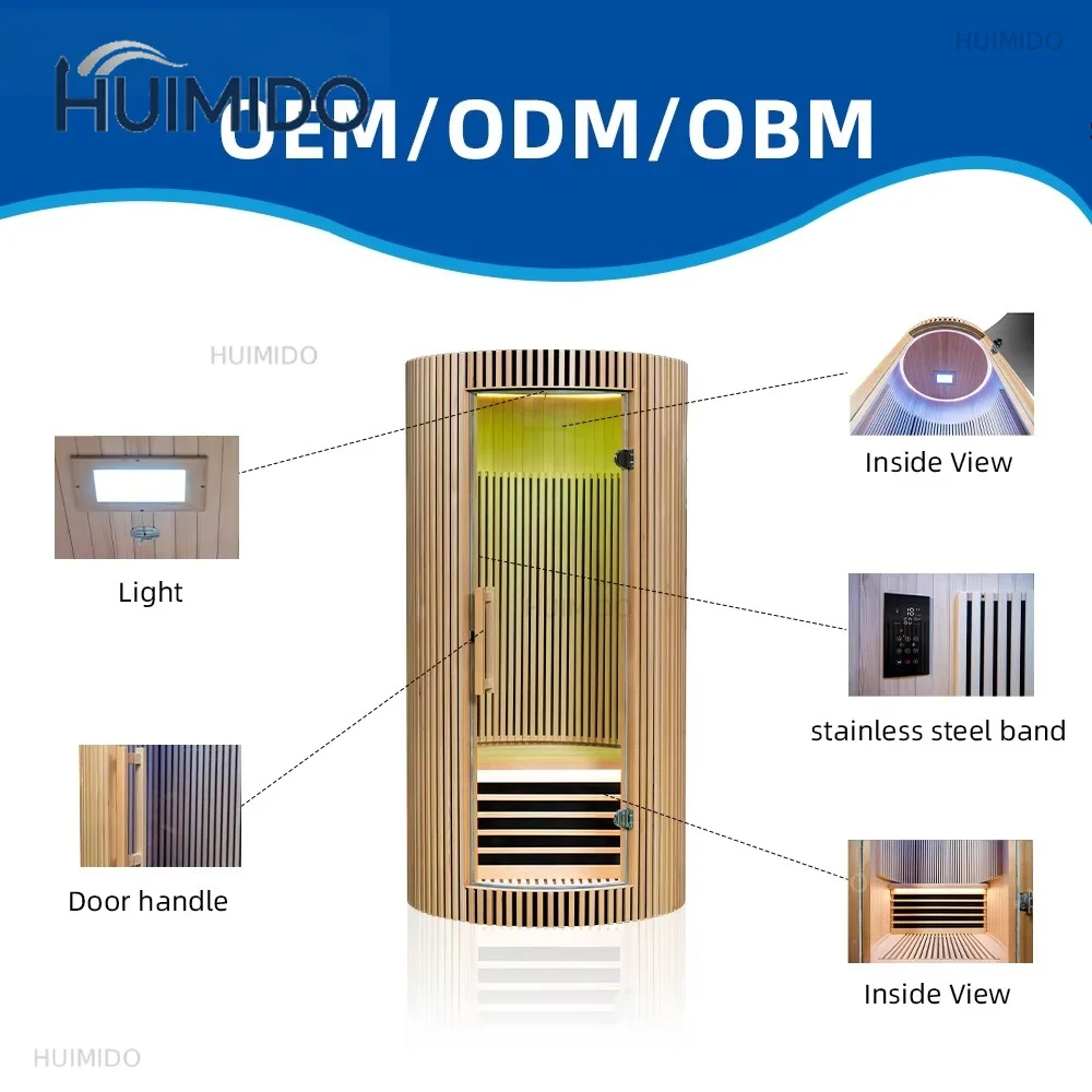 Deluxe Indoor Infrared Sauna Cask Sauna Stove for Family Villa Spa Wellness, OEM ODM Manufacturer