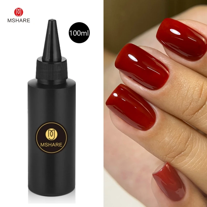 

MSHARE 100ml Dark Red Color Nail Gel Polish Deep Color Semi Permanent Varnish Polish Soak Off UV/LED Gel