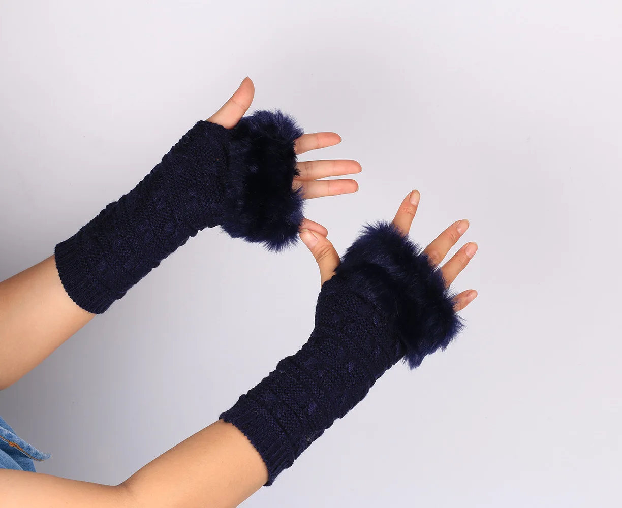 All-match Furry Sleeves Warm Arm Sleeves Knitted Arm Sleeve Simplicity Decorative Sleeve Clothing Accessories Hemp Gloves