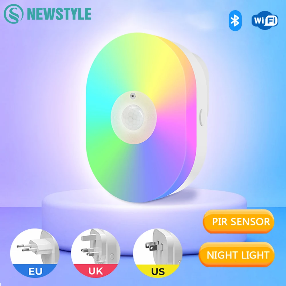 Smart Motion Sensor Wifi Tuya Night Light APP Control Color Changing Timing Atmosphere Wall Lamp For Bedroom