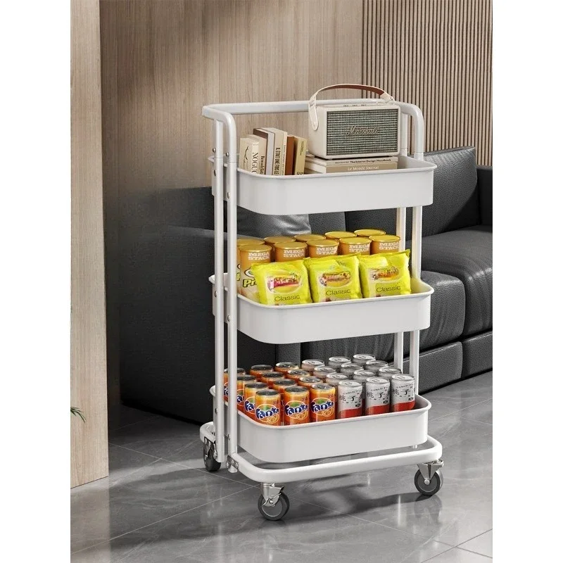 

trolley multi-layer storage rack bathroom kitchen bedroom mobile shelf floor snack bookshelf