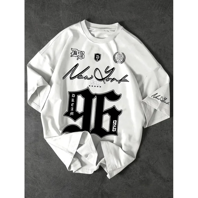 Summer 2025 New Men's New York 96 3d printed digital printed baseball T-shirt, short-sleeved O-neck casual T-shirt, oversized sp