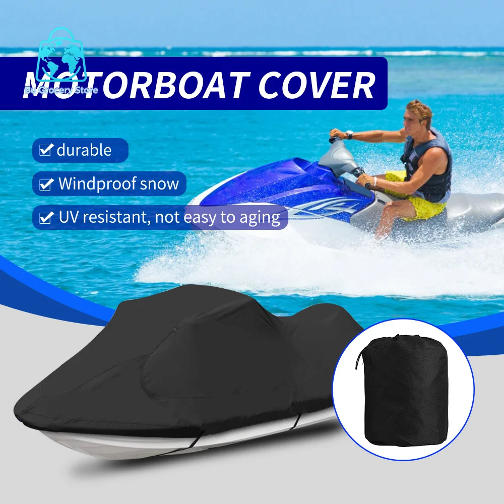 Jetski Boat Cover 600D/420D Waterproof Uv Protection Oxford Cloth Cover for Motorboat V-boat Speedboat Yacht Outdoor Dustproof