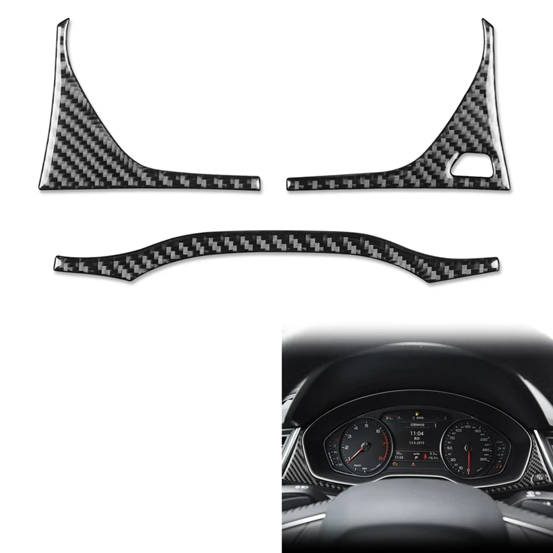 Real Carbon Fiber For  Q5L FY SQ5 2018-2024 Dash Instrument Cluster Speedometer Frame Cover Interior Trim Decal Accessories