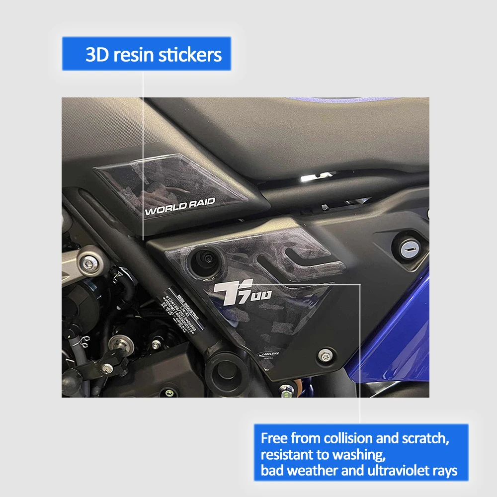 Tenere 700 World Raid Accessories For YAMAHA Tenere 700 XTZ700 2019-2022 Motorcycle Handguard Stickers 3D Epoxy Resin Protection