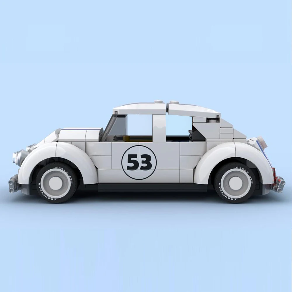 322PCS MOC Speed Champions Herbie Edition Beetle SportsCar Model Building Blocks Technology Bricks DIY Assembly Kids Toys Gifts