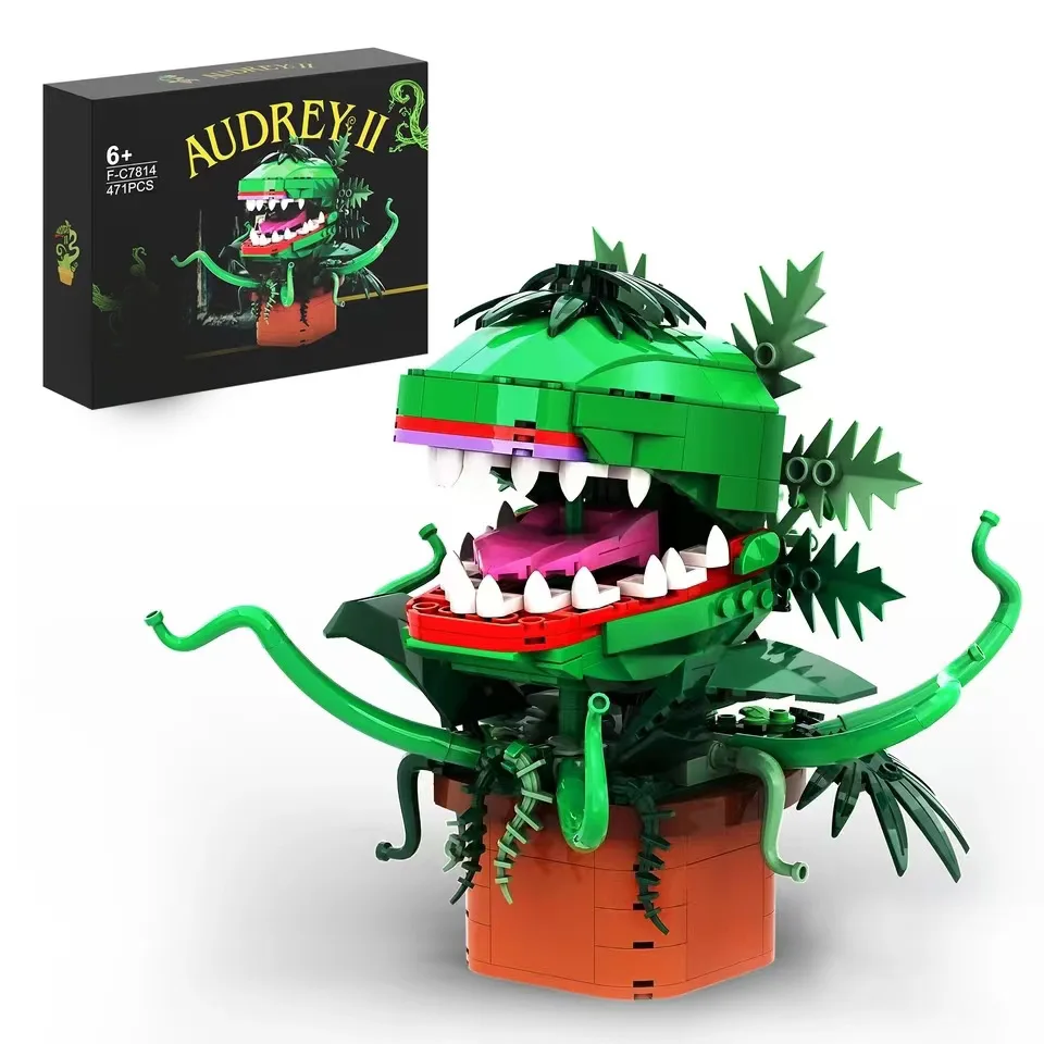 

MOC Piranha Plant Building Block Potted Plants Horrors Flower Model Bricks Assemble Toys Children Collect Gift