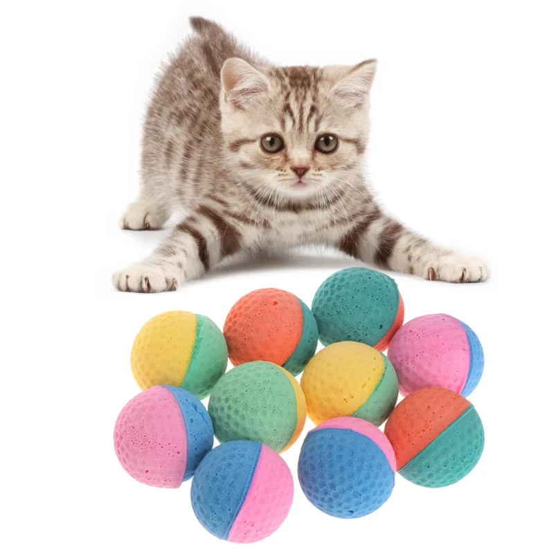 10Pcs Colorful Pet Ball Interactive Fetching Catching Ball Colorful EVA Catching Balls for Medium Dog Puppy Drop shipping