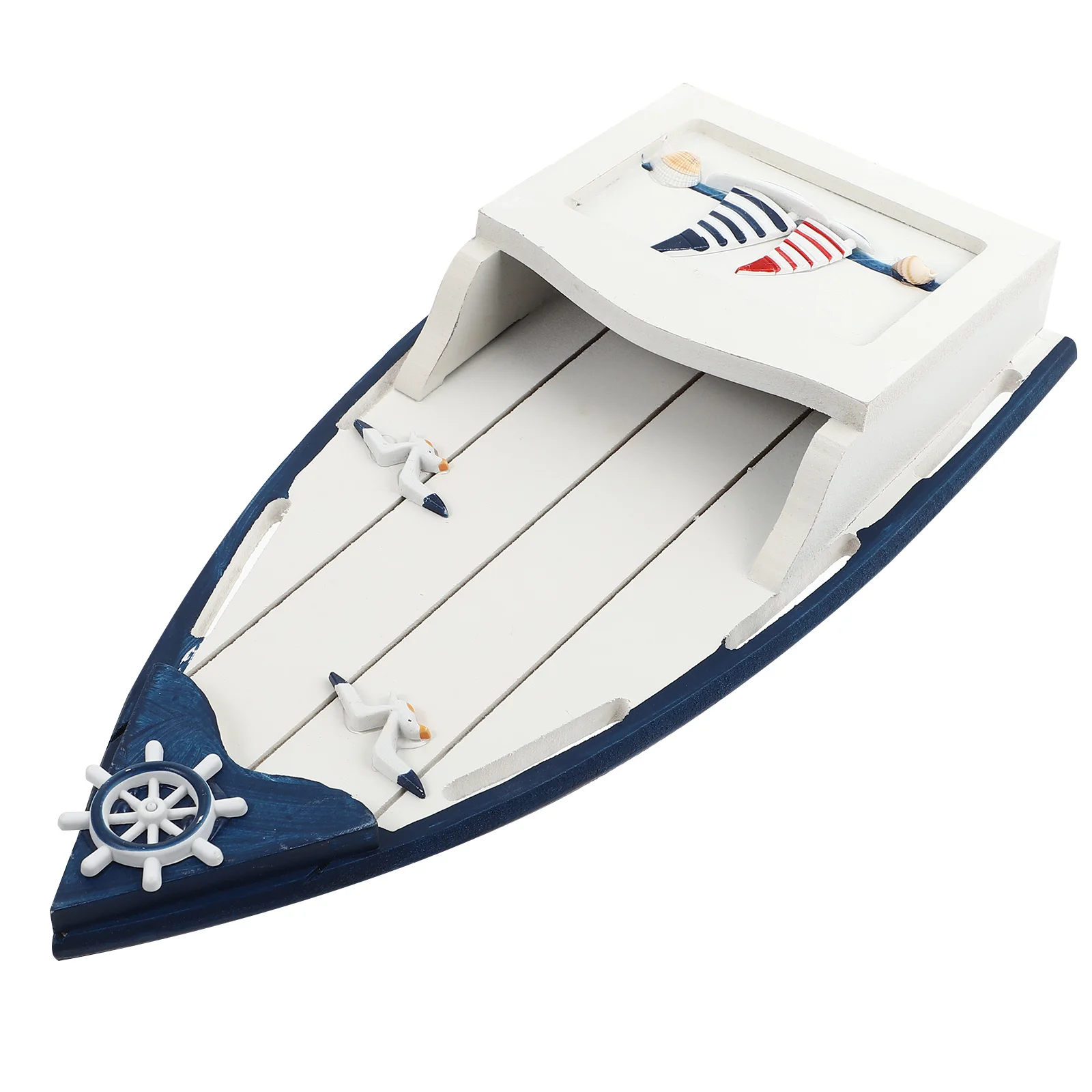 

Wooden Key Holder Pen Holder Mediterranean Storage Box Style Storage ganizer Home Decor Wall Hangable Container Blue