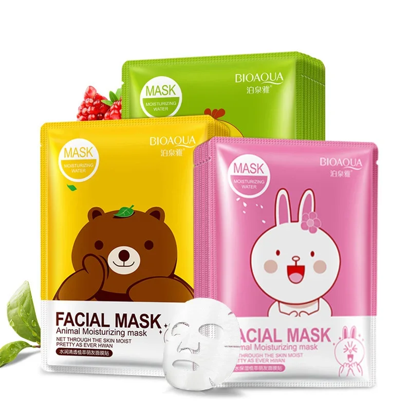 BIOAQUA Red Pomegranate Mask Fruits Animals Mascara Facial Mask Treatment  Sheet Masks Korean Cosmetics Acne Tony Moly Skin Care