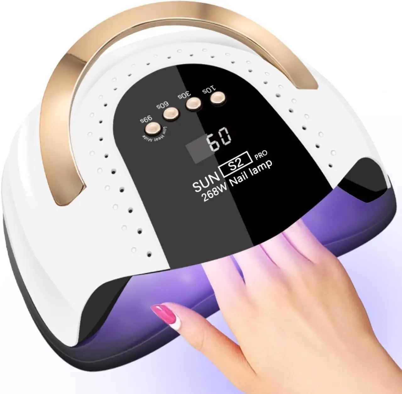 

268W UV LED Nail Lamp Dryer for Gel Polish 4 Timers UV Nails Lamp Professional Nail Light 57Pcs Lamp Beads and Automatic Sensor