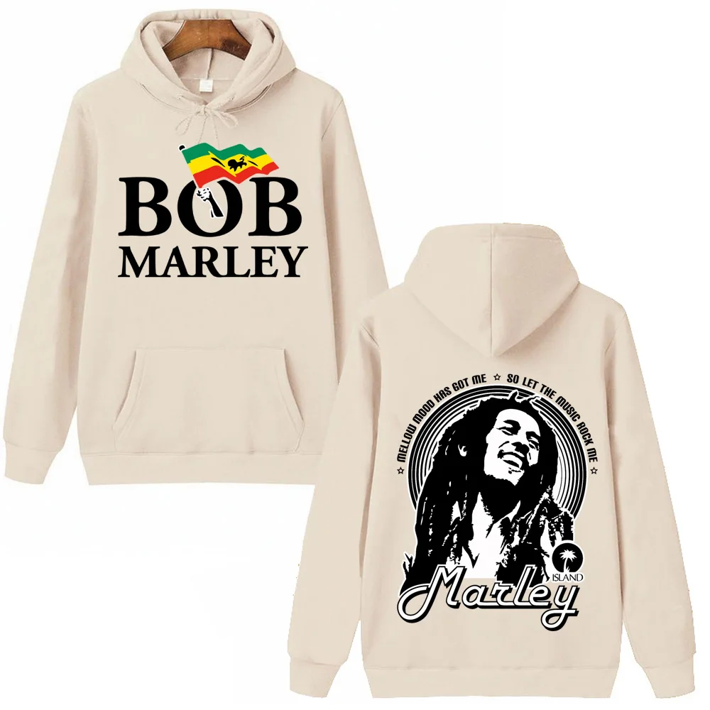 Bob Marley Hoodie Man Woman Harajuku Hip Hop Pullover Tops Sweatshirt Music Fans Gift