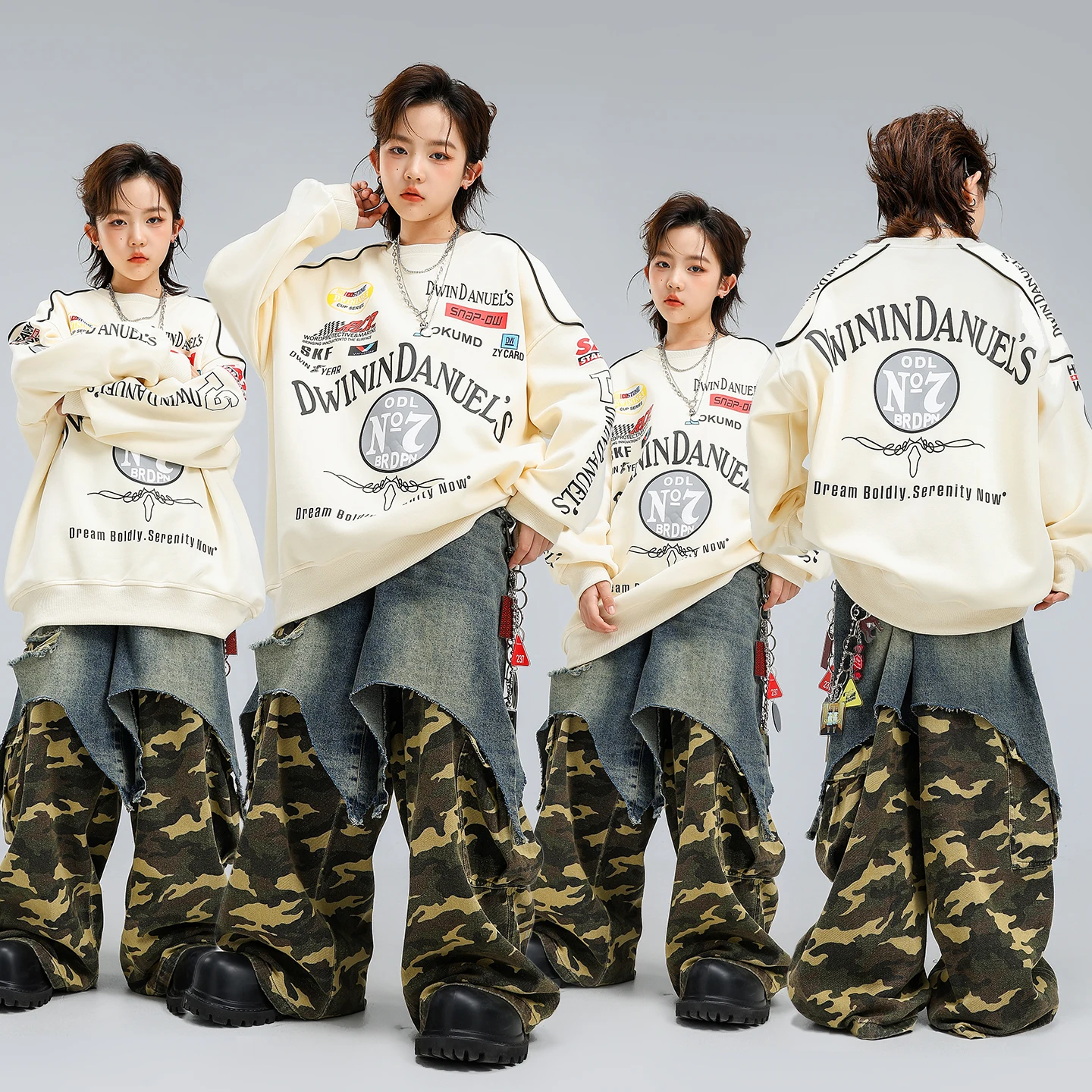 Chłopięce luźne koszulki hip-h – Camo Pattern Set recenzja i cena