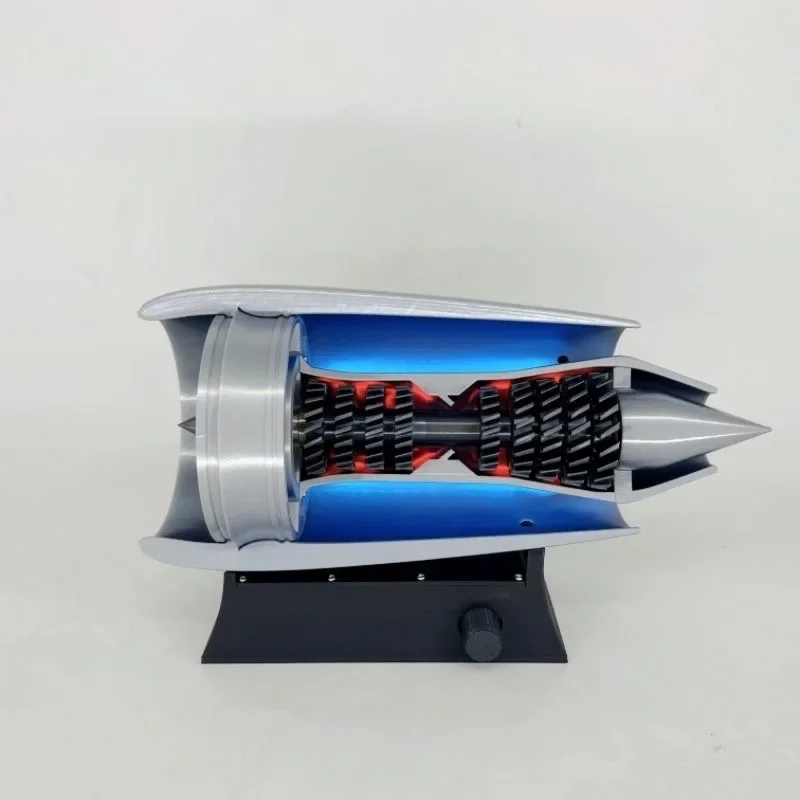 

MIini Blue Light Turbofan Engine Model Kit 3D Printing Exquisite Turbofan Engine Model Toy for Boy Adults - Finished Product
