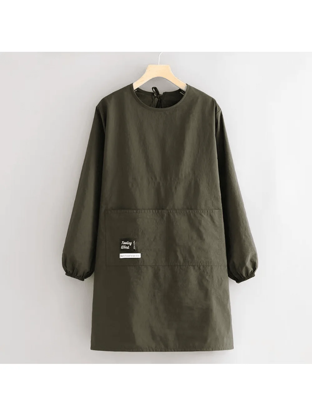

Long-sleeved smock, home kitchen canvas apron, catering bakery shop work clothes, anti-fouling and water-repellent apron