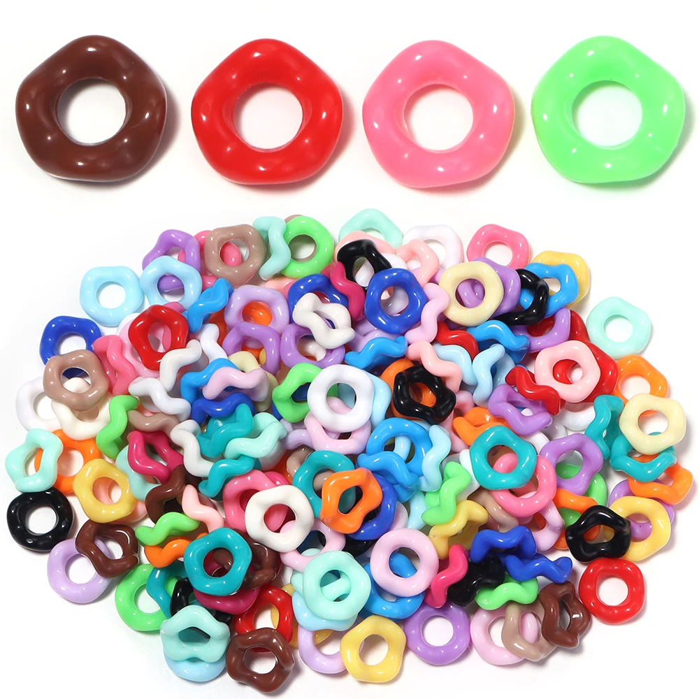 100pcs/lot Colorful Wave Ring  - огляд і ціна Phone Accessories Beads