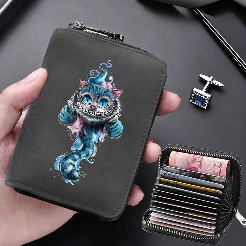 

Alice in Wonderland Anti Demagnetization Wallets Card Bag 11 Cards Slot Credit Card Holder Zipper Card Wallet Cards Cover