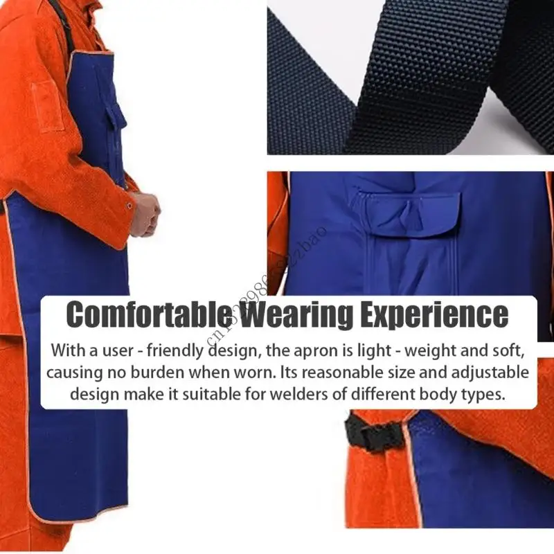 H7EA 산업용 용접 보호 앞치마 화염 지연 재료 금속 절단 제조 작업을위한 큰 커버리지 설계