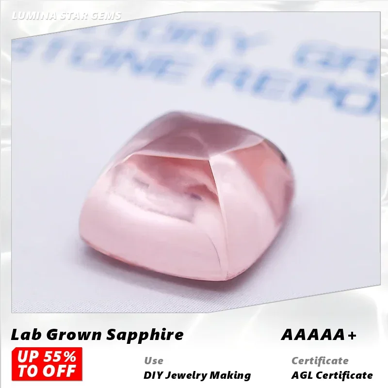 

L-Lab Grown Sapphire Sugar Loaf Cut Morgan Pink VVS1 Charms Gemstone DIY Jewelry Making Materials Selectable AGLCertificate
