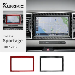 Real Soft Carbon Fiber Sticker For Kia Sportage 2017 2018 2019 LHD RHD Car Central Control Screen Interior Trim Accessories