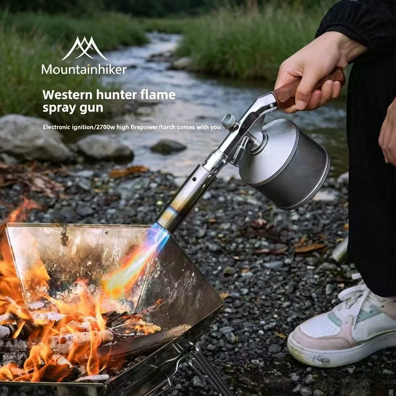 Mountainhiker Newest Western  Flame Outdoor Camping Barbecue Electronic Ignition Long Spray Gun Durable Camping Gear
